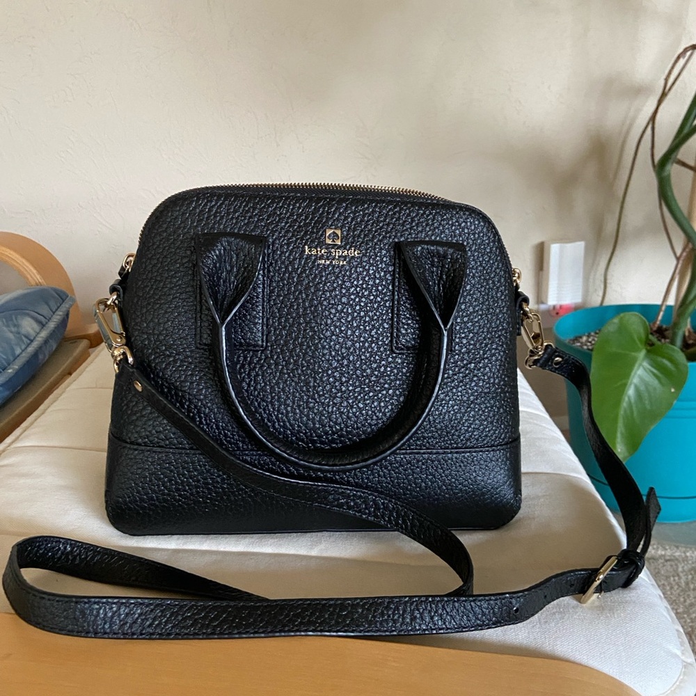 Kate Spade New York Southport Jenny AveBlack leather dome satchel bag